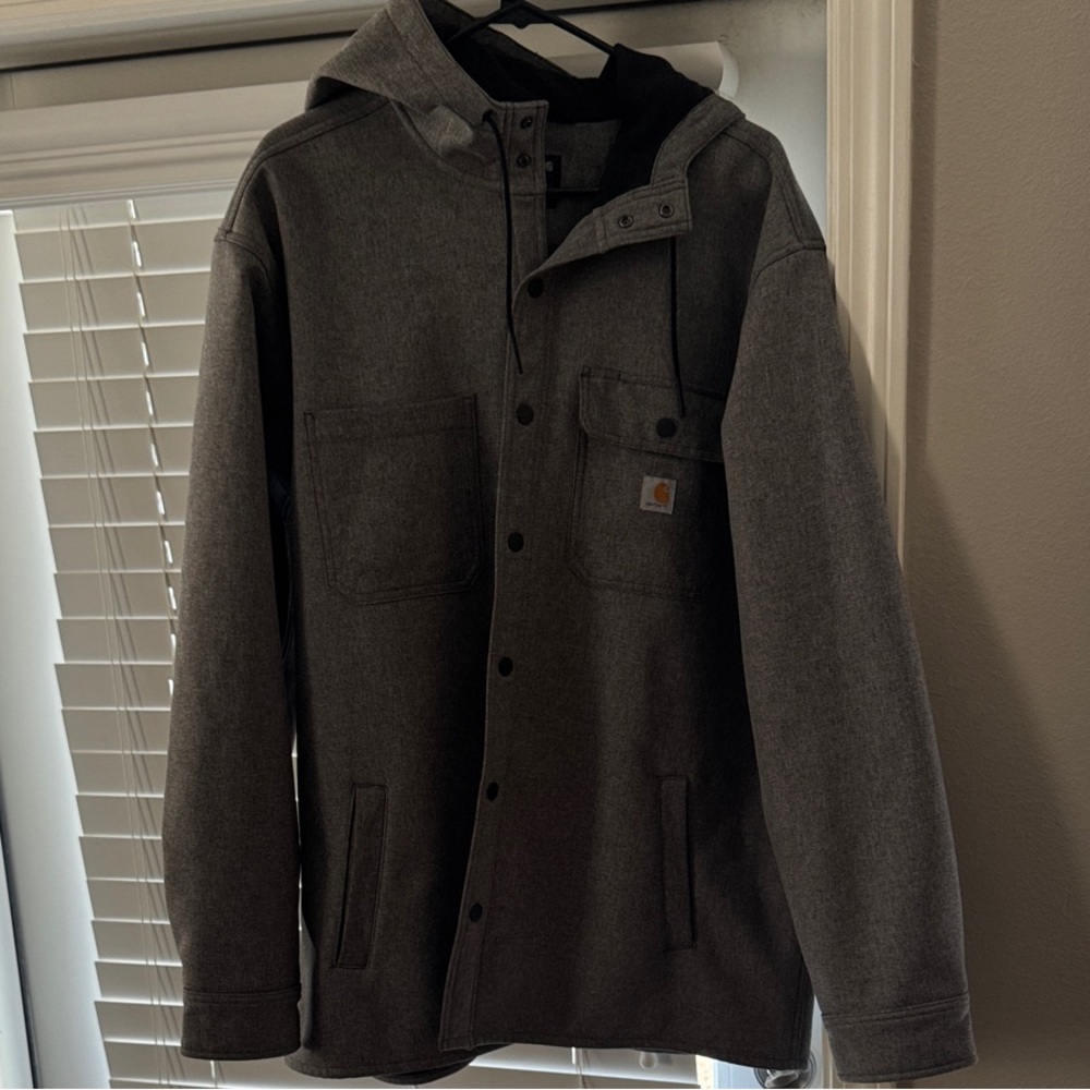Carhartt Dark Gray Hooded Shirt Jacket